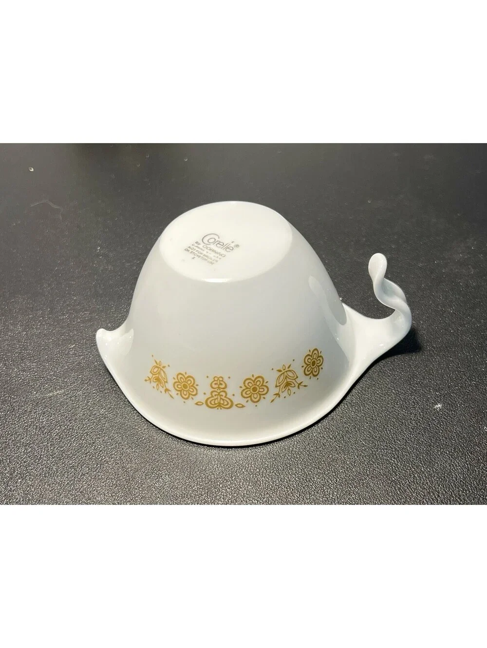 Corelle by Corning 1970s Butterfly Gold Creamer Gravy Boat, 5x2.5”